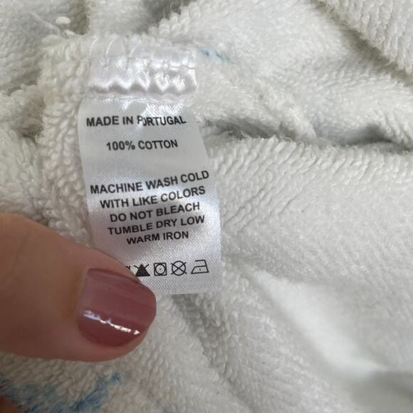 Hill House Hotel Robe L/XL Bathrobe Blue Floral Cotton Cottagecore Trim Belted - Picture 4 of 8